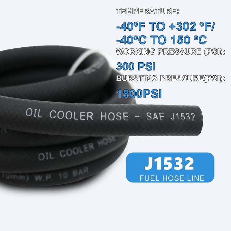 Byredio 1/2"" Transmission Oil Cooler Hose - SAE J1532 Power Steering Hose 20FT with Clamps - Image 3